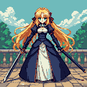 Pixel Art: Sabre Alter (Fate/stay night) (generated with AI by Tynvar Spirit).