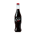 Pixel Art: A bottle of cola soda (generated with AI and edited by sandacz).