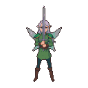 Pixel Art: pixie with 2-handed sword