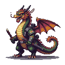 Pixel Art: Dragon China Task Force (generated with AI by Rivdan Shapeshifter).