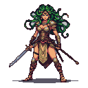 Pixel Art: SNK fighting game character sprite, The King of Fighters sty...
