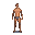 A solitary, gaunt figure in grey underwear, with a thin face and emaciated limbs, rendered in browns and greys.