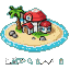Pixel Art: 七龙珠龟仙人小岛，周围一点点海水