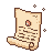 A tattered, aged parchment scroll with a glowing red seal and faint text, floating with sparkling magical particles.