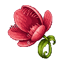 Pixel Art: mutant flytrap flower (generated with AI by sandacz).