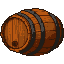 Pixel art generated with AI prompt: wooden barrel