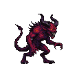 Pixel Art: set of evil creatures sideview