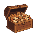 Pixel Art: treasure chest with nuts