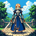 Pixel Art: Sabre (Fate/stay night) (generated with AI by Tynvar Spirit).