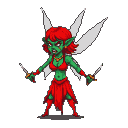Pixel Art: pixie with daggers in blood fury