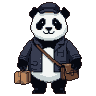 Pixel Art: panda mailman