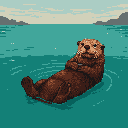 Pixel Art: sea otter