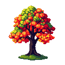 Pixel Art: tree (generated with AI and edited by sandacz).