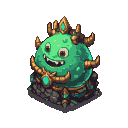 Pixel Art: slime king isometric view