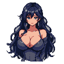 Pixel Art: Marin Kitagawa showing her massive big chest