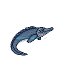 Pixel Art: Um pássaro mergulhando na água