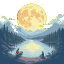 Pixel Art: Moon Upper lake