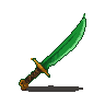 Pixel art generated with AI prompt: poisson dagger (emerald)