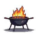 Cozy Summer Grill Fire: Outdoor Cookout Vibes