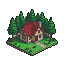 Pixel Art: Eco house in forest top down game (generated with AI by nekitzz991).