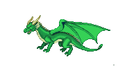 Pixel Art: green dragon