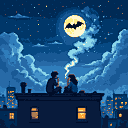 Pixel Art: A couple of friends (generated with AI by Alouka).