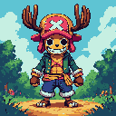 Pixel Art: Chopper from one piece 128x128 realistic