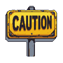 Caution Sign: Weathered Warning of Urgent Danger