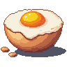 Pixel Art: вареное яйцо вкрутую с бликом на желтке