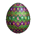 Pixel Art: huge dragon egg - easter themed