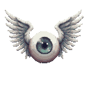 Pixel Art: Eyeball with angel wings