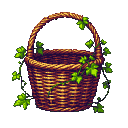Pixel Art: Wicker basket with a vine around it (generated with AI and edited by Alouka).