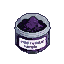 Pixel Art: void residue sample, small container of raw dark purple alie...