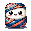 Pixel Art: cute mochi with kawaii eyes and smile