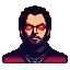 Pixel Art: classic doom like portrait, retro gaming style