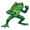 Pixel Art: frog fighter character