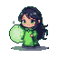 Pixel Art: pixel art, top-down RPG character, glowing green spirit orb ...