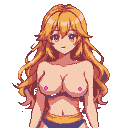 Pixel Art: Kitagawa Marin from dress up darling showing her massive big...