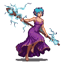 Pixel Art: thunder pixie woman (generated with AI by pixie.haus).