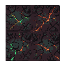 Pixel Art: pixel art tileset, top-down, corrupted zone, broken ground, ...
