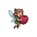 Pixel Art: pixie eating huge raspberry