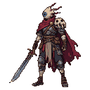 Pixel Art: weird hero warrior
