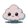 Pixel art generated with AI prompt: cute cloud with big eyes