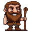 Jolly Dwarf with Staff: Friendly Fantasy Elder