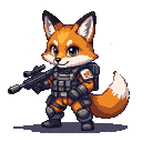 Pixel Art: fox japan Task Force (generated with AI by Rivdan Shapeshifter).