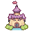 Pixel Art: cute castle buildings