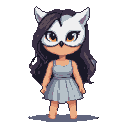 Whimsical Girl with Owl Mask - Playful Mystery