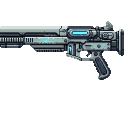 Pixel Art: futuristic weapon sprite (generated with AI by sandacz).