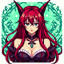 Pixel Art: Rias Gremory (generated with AI by Tynvar Spirit).