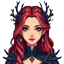 Pixel Art: Florantis, the Thorn Queen (generated with AI and edited by Alouka).